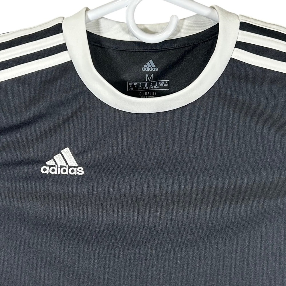 Adidas Kids Climalite Short Sleeve Soccer Jersey Black White Size‎ Medium 12-14